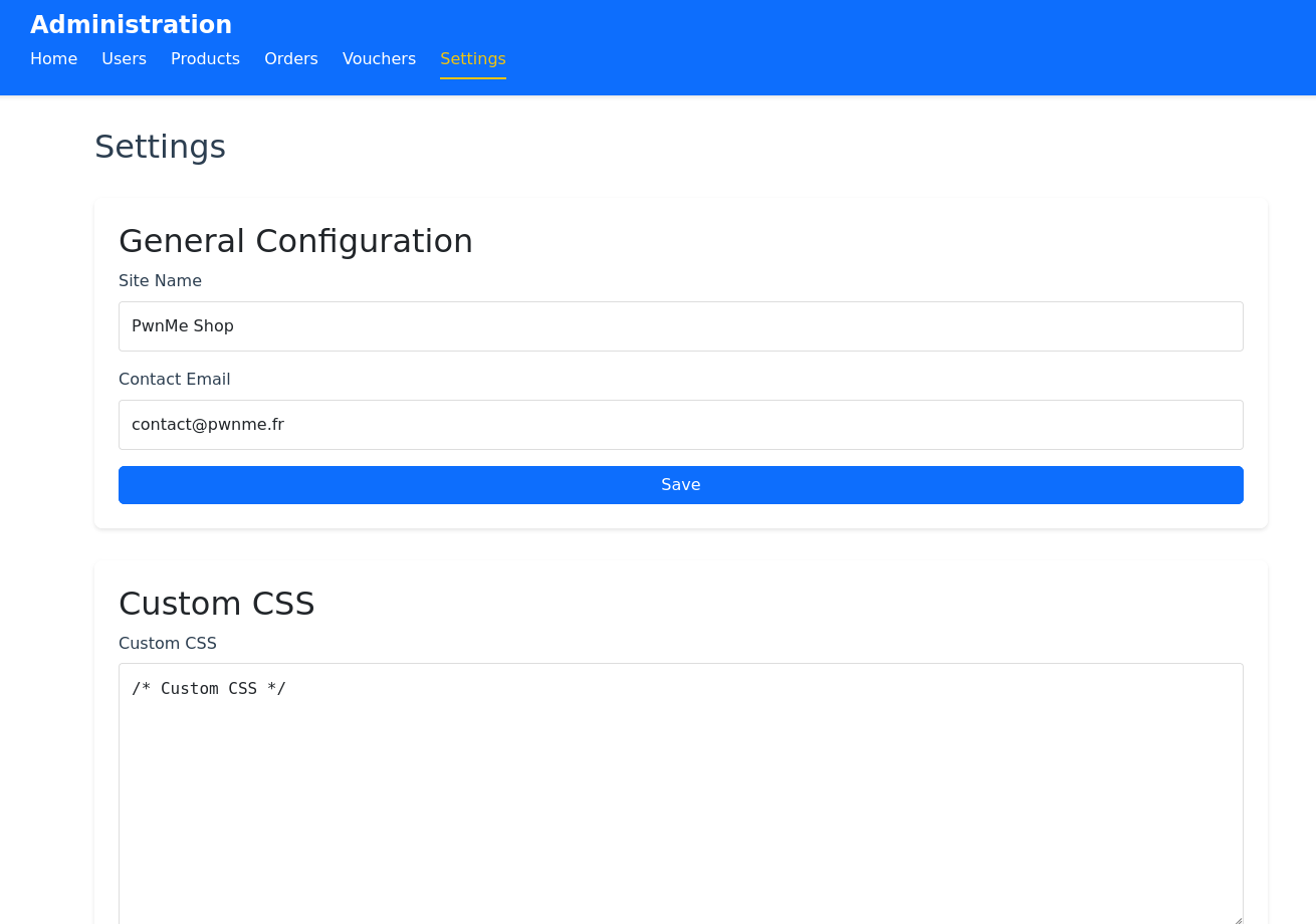 Admin Page